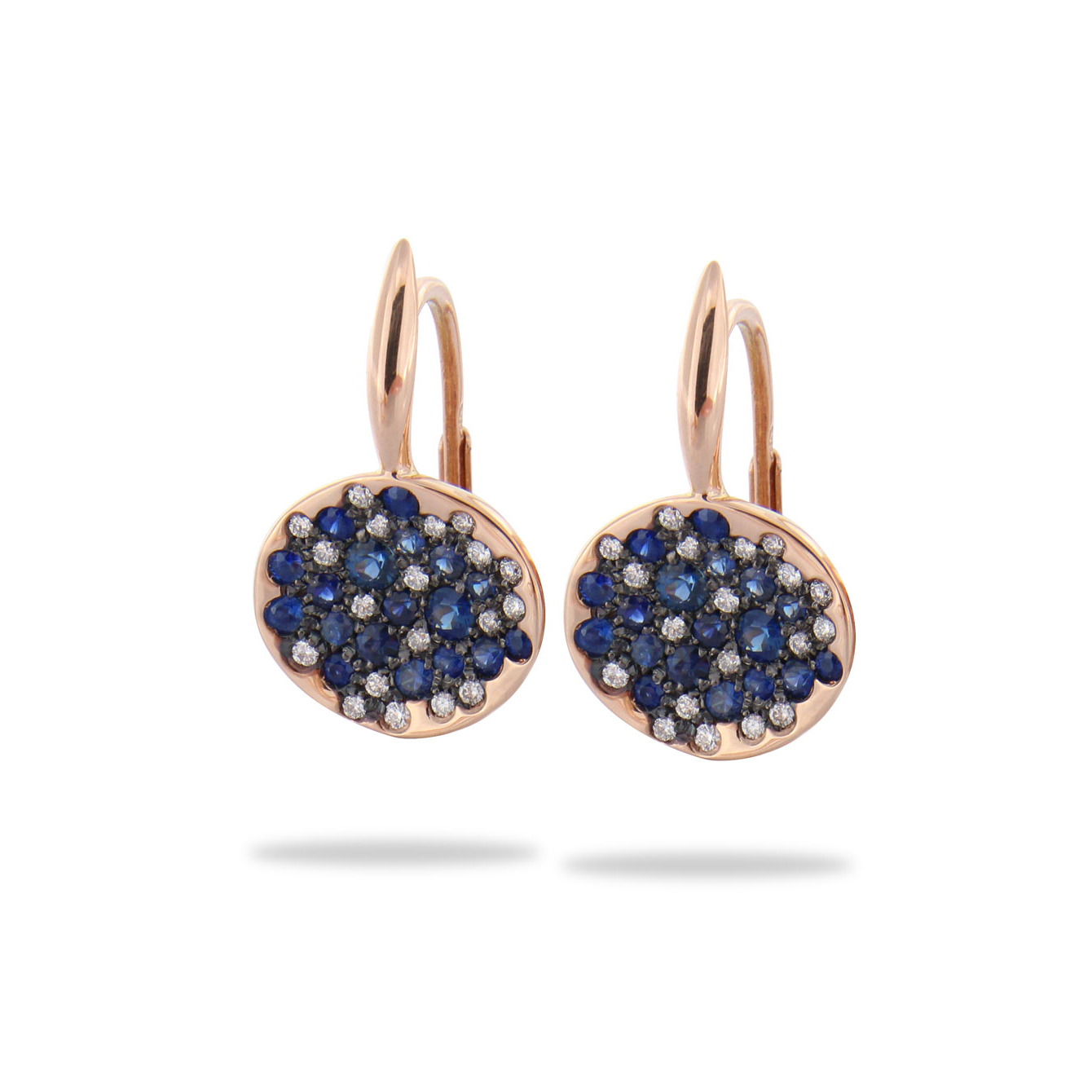 Boucles d'oreilles Brusi Spring saphirs et diamants sur or rose