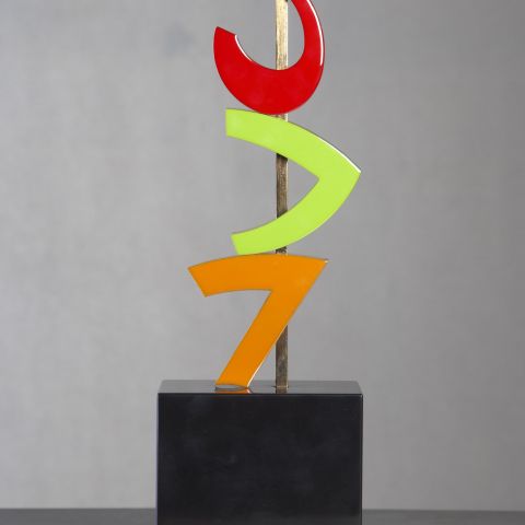 Sculpture de David Mann "VAC" émail coloré