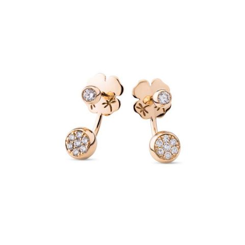 Boucles d'oreilles Casato en or rose et diamants avec partie pendante