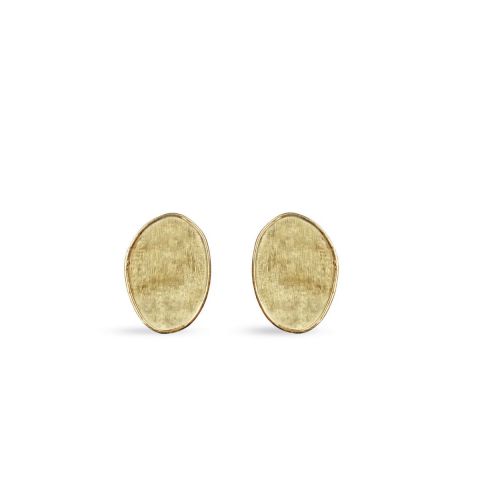 Boucles d'oreilles Marco Bicego Lunaria pavés d'or jaune guilloché