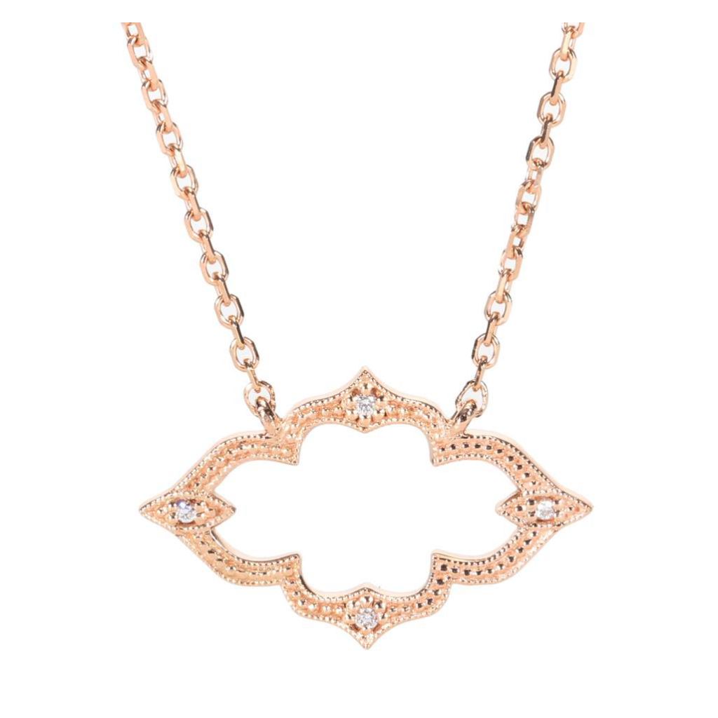 Pendentif Stone Paris Moon River or rose et diamants détail