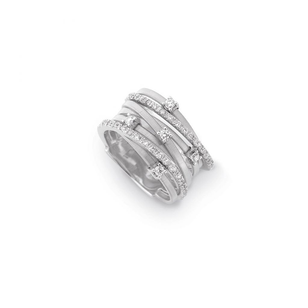 bague marco bicego goa or blanc diamants entrelacée