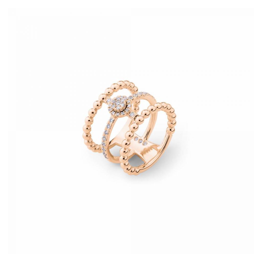 Bague triple Casato Boutique en or rose et diamants