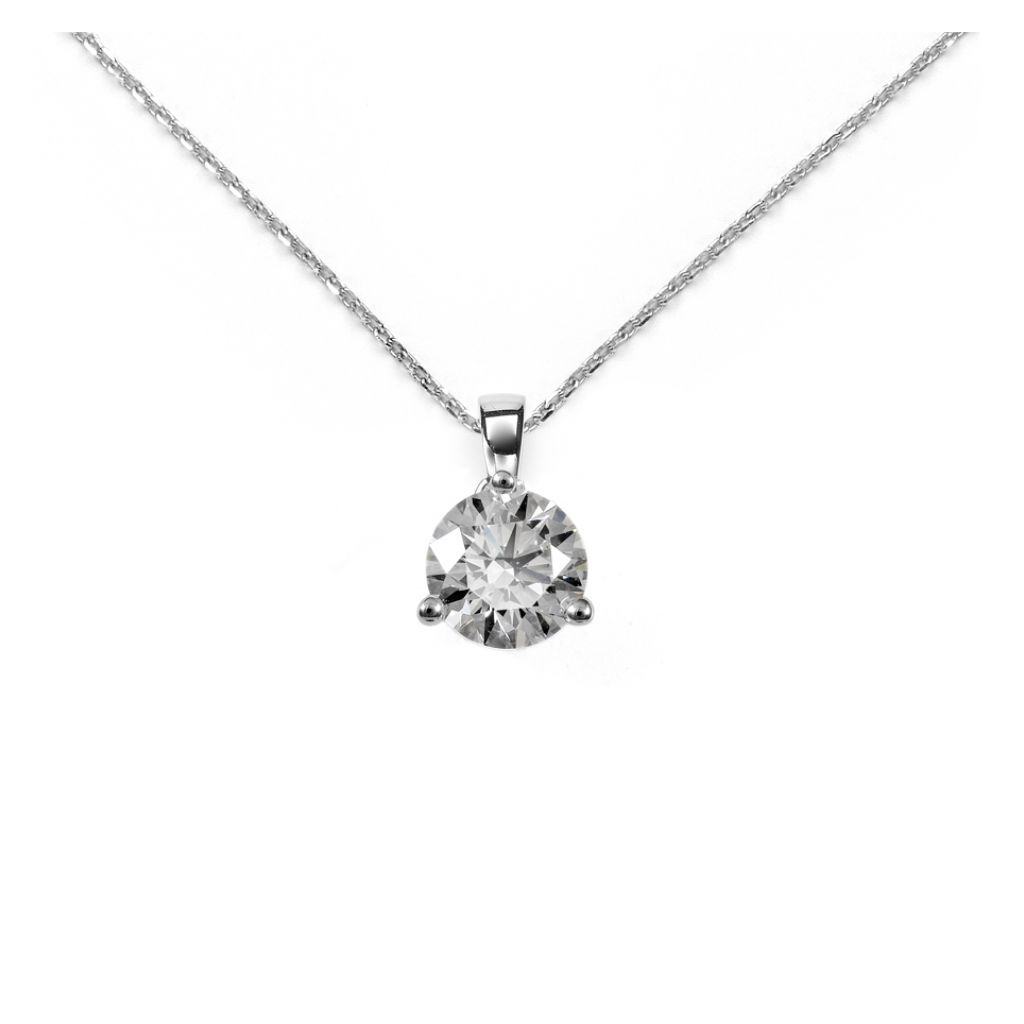 Pendentif diamant et or blanc