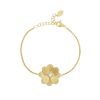 Bracelet simple Marco Bicego Lunaria Petali fleur d'or jaune guilloché, diamant central disponible dans notre bijouterie à Liège